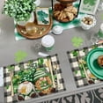 thumbnail image 2 of St. Patrick''s Day Gnomes Placemats Set of 4,12x18 Inch Gnomes with Truck Buffalo Plaid Shamrock Heat-Resistant Place Mats,Green Irish Table Decors for Seasonal Farmhouse Kitchen Dining Holiday Party, 2 of 6