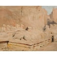 thumbnail image 2 of Jan Ciągliński 14x12 Black Ornate Wood Framed Double Matted Museum Art Print Titled: Sphinx Alley, Temple of Amun-Re. from the Journey to Egypt (1903), 2 of 5