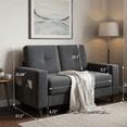 thumbnail image 3 of Loveseat Sofa - Comfortable Modern Design Couch for Small Spaces, Easy Assembly and Noise-Free, Dark Grey, 3 of 5