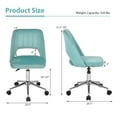 thumbnail image 2 of Gymax Velvet Accent Office Chair Adjustable Swivel Vanity Task Chair Green, 2 of 10