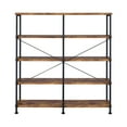 thumbnail image 5 of Display Shelves, Antique Nutmeg and Black Double-Wide Bookcase, Brown Shelving Units,Wood Wooden Display Shelves, Furniture Primary Living Space Display, Shelving & Etageres Antique Nutmeg and Black, 5 of 6