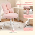 thumbnail image 4 of Ktaxon Teddy Fleece Office Chair, Rabbit Ear Vanity Chair with Adjustable Height, 360-Degree Swivel and Casters, Pink, 4 of 10