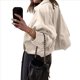 thumbnail image 3 of Chaqueta de Gamuza Sintética para Mujer, Abrigo Informal Holgado de Larga con Solapa y Estilo Urbano A . Crema L, 3 of 9