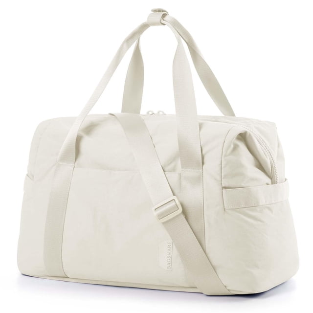 Bolsa de deporte BAGSMART para mujer Weekender, color beige claro