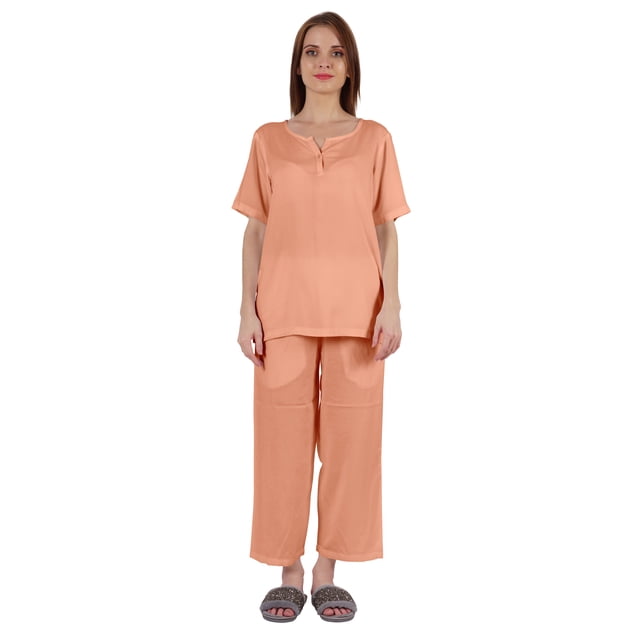 Inkmeso Ensemble de Pyjama à Manches Courtes pour Femmes, T-Shirt Henley et Ensemble de Vêtements de Nuit