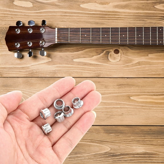 WEAVILUX 6Pcs Guitar Tuning Peg Bushings Set Acoustic Electric Guitar Tuner Parts Steel