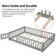thumbnail image 4 of Full size Low Platform Bed with Full-length Guardrail and Door, Wood Floor Platform Bed with Slats Support for kids toddlers Bedroom, Mattress Not Included, Easy Assembly, Gray, 4 of 6
