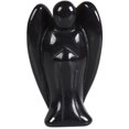 thumbnail image 1 of Statue de Guérison Ange de Paix en Obsidienne Noire Sculptée 2 Pouces, 1 of 3