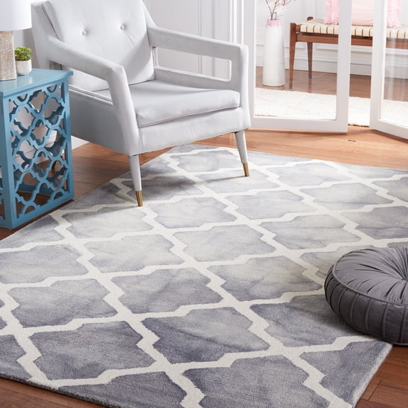 Safavieh Dip Dye Altan Distressed Wool Area Rug, Gray/Ivory, 6' x 9'