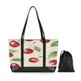 thumbnail image 7 of FORMRS Canvas Laptop Tote Bag for Women with 15.6" Computer Compartments Shoulder Handbag, Watercolor Cherry, 7 of 7