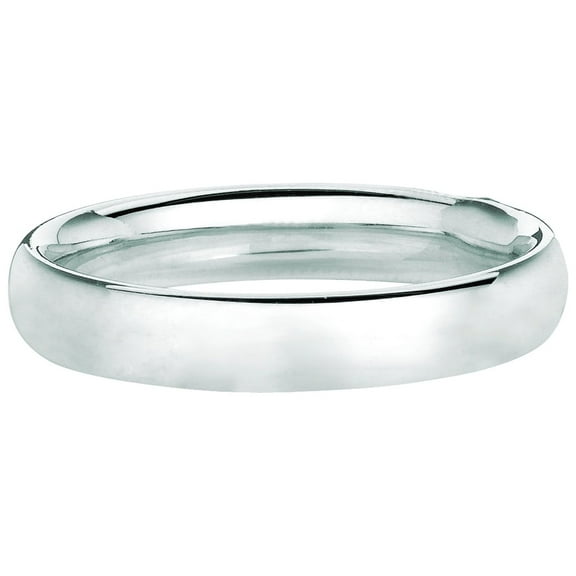 14K White Gold 3mm Shiny Comfort Fit Wedding Band Size 7