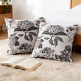 thumbnail image 4 of COOKCOK Set of 2  Floral Vintage Throw Pillow Covers Neutral Accent Print Decorative Cushion Covers Farmhouse Home Decor for Sofa Chair Couch Bedroom Living Room Outdoor, 20"x20",, Black, 4 of 7