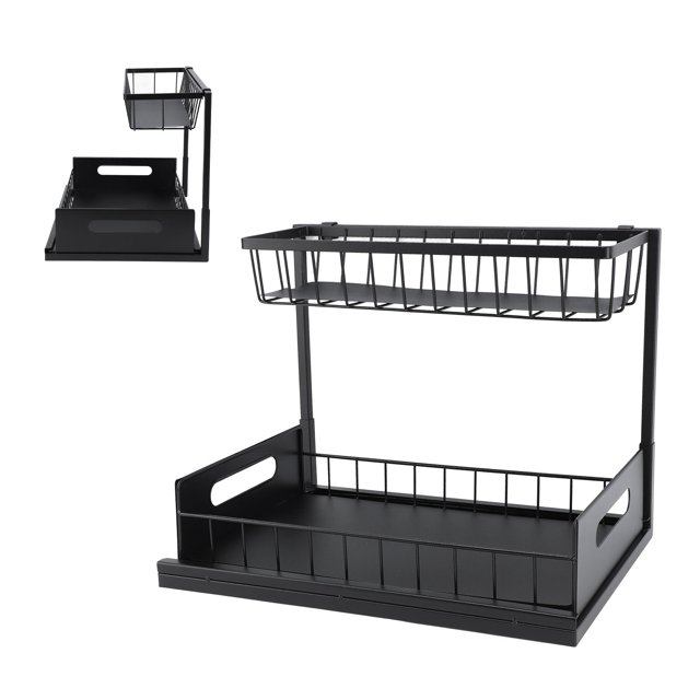 Organizador Debajo Del Fregadero De 2 Niveles, Fácil Montaje, Ahorro De Espacio, Cajón Deslizante Extraíble, Organizador De Gabinete De Cocina Para Un Almacenamiento Eficiente