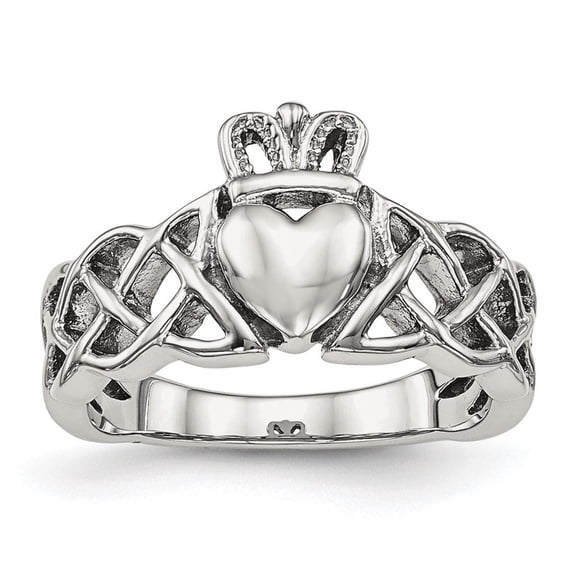 Stainless Steel Polished Irish Claddagh Celtic Trinity Knot Ring Size 6 Jewelry for Women
