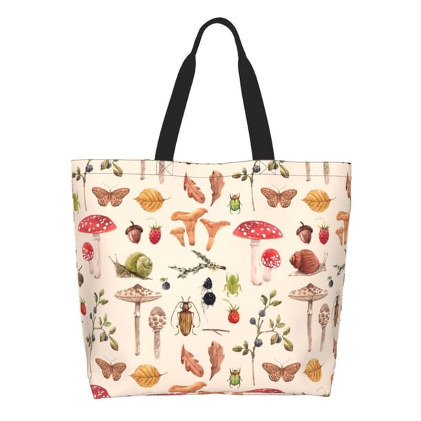 Fotbe Autumn Bolsa Tote Estética de Lona con Estampado para Mujer - Bolsa Reutilizable de Hombro Casual para Vacaciones, Compras, Trabajo y Gimnasio
