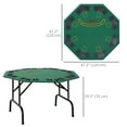 thumbnail image 3 of Soozier Table de Poker Pliant de 47 Pouces pour 8 Joueurs avec Porte-Gobelets, Vert, 3 of 10