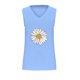 thumbnail image 4 of Fiudx Ropa de Mujer Camiseta con Botones y Cuello Redondo de Manga Corta con Estampado Pequeño Informal y de Lino para Mujer, 4 of 4