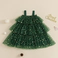 thumbnail image 4 of Gubotare Dresses for Girls Christmas Baby Girl Pageant Dress Sequins Princess Dress Toddler Birthday Embroidered Jacquard Dress up for Special Occasions Size 2T 3T(Green,2-3 Years), 4 of 9