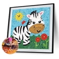 thumbnail image 2 of Cuadros Decorativos Cuadro de arte de cristal redondo completo de animales de dibujos animados de pintura de diamante DIY (DXZ066) Sywqhk Nuevos Originales, 2 of 9