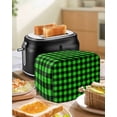 thumbnail image 4 of Black Green Plaid Toaster Cover 2 Slice, Small Kitchen Appliance Covers, Modern Buffalo Checked Gingham Art Toaster Oven Cover with Loop, Bread Machine Cover Polyester Dust Cover Protection, 4 of 4