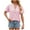Pink, variant on XMMSWDLA Women's V Neck Shirts Country Casual Short Sleeve Summer Button Down Blouse Tops Loose Fit Womens Summer Tops