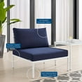 thumbnail image 5 of Modway Harmony Fabric Basket Weave Patio Armless Chair in Taupe/Navy, 5 of 6
