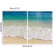 SIEYIO 3D Ocean Beach Floor Sticker Seawater Wallpaper Self-Adhesive Wall Mural Decal