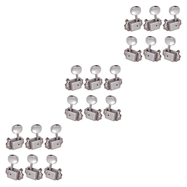 QualitChoice Touches de Réglage de Guitare Électrique 6 Cordes Style Vintage Tête de Machine Boutons Réparation Remplacement Pièces Accessoires Argent 3ensemble