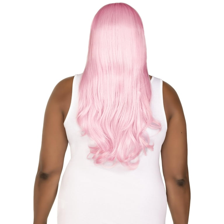 Long Wavy Pink Wig Premium Fashion Halloween Accessory for Adults by Wonderland Costume