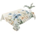 thumbnail image 2 of Blue Flowers Rustic Table Cloth Waterproof Tablecloths, Spring Vintage Botanical Floral Beige Tablecloth Dining Table Cover for Kitchen Party Tabletop Outdoor, Rectangle Tablecloth 60x84 Inch, 2 of 9