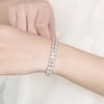 thumbnail image 2 of Emerald-Cut Lab-Created Moissanite Prong-Setting Tennis Bracelet in 925 Sterling Silver – Elegant Jewelry for Women, 2 of 5