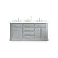 thumbnail image 2 of Water Creation Palace 72" Wood Double Bathroom Vanity in Gray and Chrome, 2 of 12