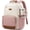Beige - Pink - Dark Brown, variant on ADADFA Laptop Backpack for Man Women Large Capacity 15.6 Inch Laptop Computer Bag Travel Backpacks Waterproof Work Business Bags College Teacher Packs Beige Black Brown