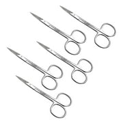 5PK Premium Iris Micro Dissecting Lab Sharp Scissors, 4.5" (11.43cm) Fine Point Straight, Stainless Steel