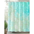 thumbnail image 2 of Fsddascl Aqua Green Shower Curtain Set - Extra Long 72" x 96" Washable Bathtub Curtain with 12 Hooks, Watercolor Colorful Ombre Abstract Floral Art Waterproof Fabric Shower Curtains for Bathroom, 2 of 6