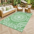 thumbnail image 2 of MeyJey 6'x9' Outdoor Rugs for Patio, Patio Rug Waterproof RV Mats, Plastic Straw Camping Area Rug for Indoor Porch Balcony Beach Mat, Green, 2 of 7
