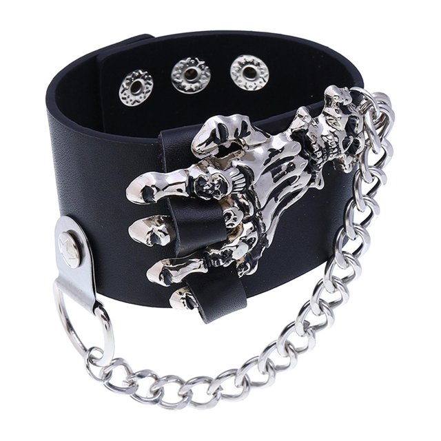 Pulsera de cuero PU Yinane joyería correa ancha Ajustable para fiesta en la playa