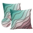 thumbnail image 2 of Outdoor Throw Pillow Cover Geometric Wave Line Teal Pink Gradient Waterproof Cushion Covers 2 Pack Modern Abstract Ocean Beach Pillow Cases Home Decoration for Patio Garden Couch Sofa, 2 of 7