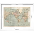 thumbnail image 5 of Art.com Map of the World on Mercator's Projection, Showing the Chief Countries and their Colonies Art Print by Encyclopaedia Britannica, White Frame Wall Art, 21" x 17", 5 of 5