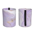 thumbnail image 2 of Wukai Lavender Glitter Foil Stripes Print Car Trash Can - Easy to Clean Hanging Garbage Bin - Removable Liner - Leak-Car Garbage Can - Waterproof Trash Can for Car and SUV, 2 of 7