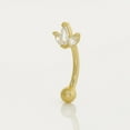 thumbnail image 4 of Anygolds 14K Real Solid Gold Lotus Flower Curved Barbell - Rook, Eyebrow, 16G, 4 of 7