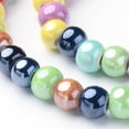 thumbnail image 2 of 3strands Handmade Porcelain Beads Bright Glazed Porcelain Rondelle Colorful 7x5mm Hole: 2mm about 65pcs/strand 13.3 inch, 2 of 2