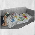 thumbnail image 6 of Bunny Soft Flannel Fleece Blanket, Painting Silhouettes of Chicken Colored Eggs and Butterflies Flowers and Spring Theme, Cozy Plush for Indoor and Outdoor Use, 70" x 90", Multicolor, by Ambesonne, 6 of 6