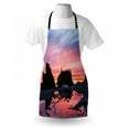 thumbnail image 3 of National Parks Apron Sunrise in Slow Moving Stream Pinky Soft Colored Misty Skyline Mystic Beach, Unisex Kitchen Bib Apron with Adjustable Neck for Cooking Baking Gardening, Multicolor, by Ambesonne, 3 of 3