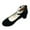 Black, variant on XIAQUJ Women's New Medium Heel Round Toe Thick Heel Buckle Shallow Cut Suede Retro Single Shoe Sandals Sandals for Women 2024 Pink 9
