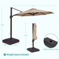thumbnail image 2 of FLAME&SHADE 11 FT Cantilever Patio Umbrella w/Base, Outdoor Aluminum Offset Umbrellas 360° Rotation Hanging Market Umbrellas,Sand, 2 of 7