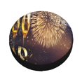 thumbnail image 3 of Gaeub Happy New Year 14-17in Tire Cover, Spare Tire Cover, for Camper Caravan, Trailer, Car, Truck, SUV, Jeep - 14 inch, 3 of 9