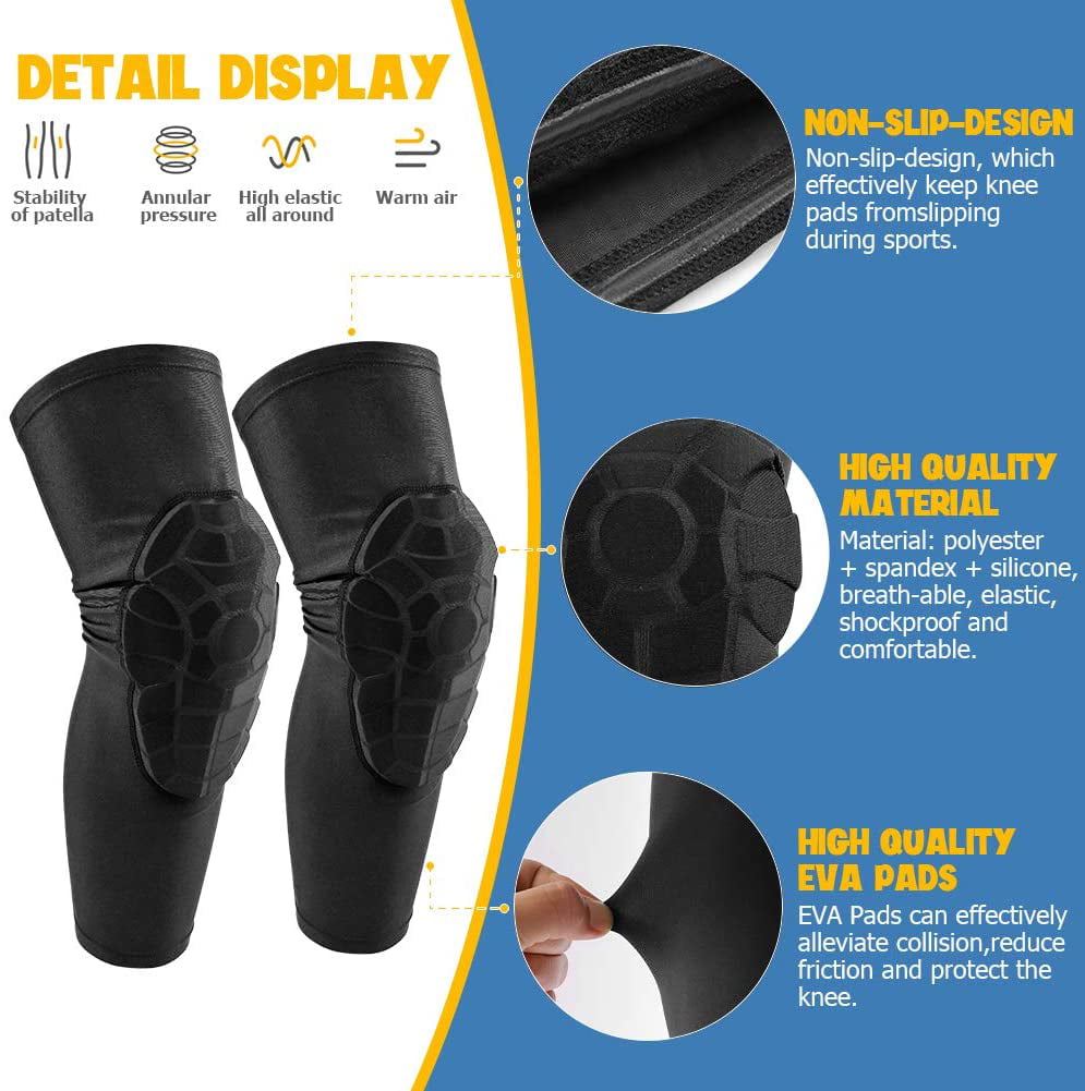 Football Cycling. Wrestling Baseball Kids/Youth 5-15 Years Sports Honeycomb Compression Knee Pad Elbow Pads Guards Protective Gear for Basketball Volleyball 