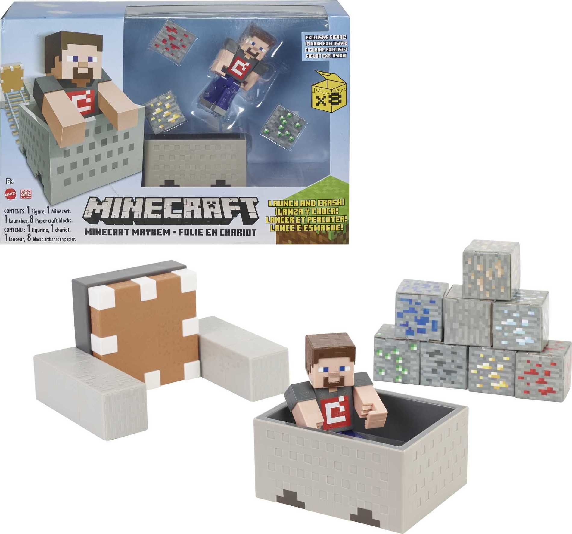 Minecraft Series 3 Steve with Minecart Action Figure Pack 