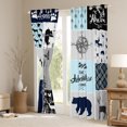 thumbnail image 3 of Homewish Wildlife Bear Deer Blackout Curtains Set of 2 (52x84 Each) for Men, Rustic Camping Adventure Window Curtains, Grey Blue Plaid Curtains and Drapes, Living Room Curtains Decor, 3 of 5
